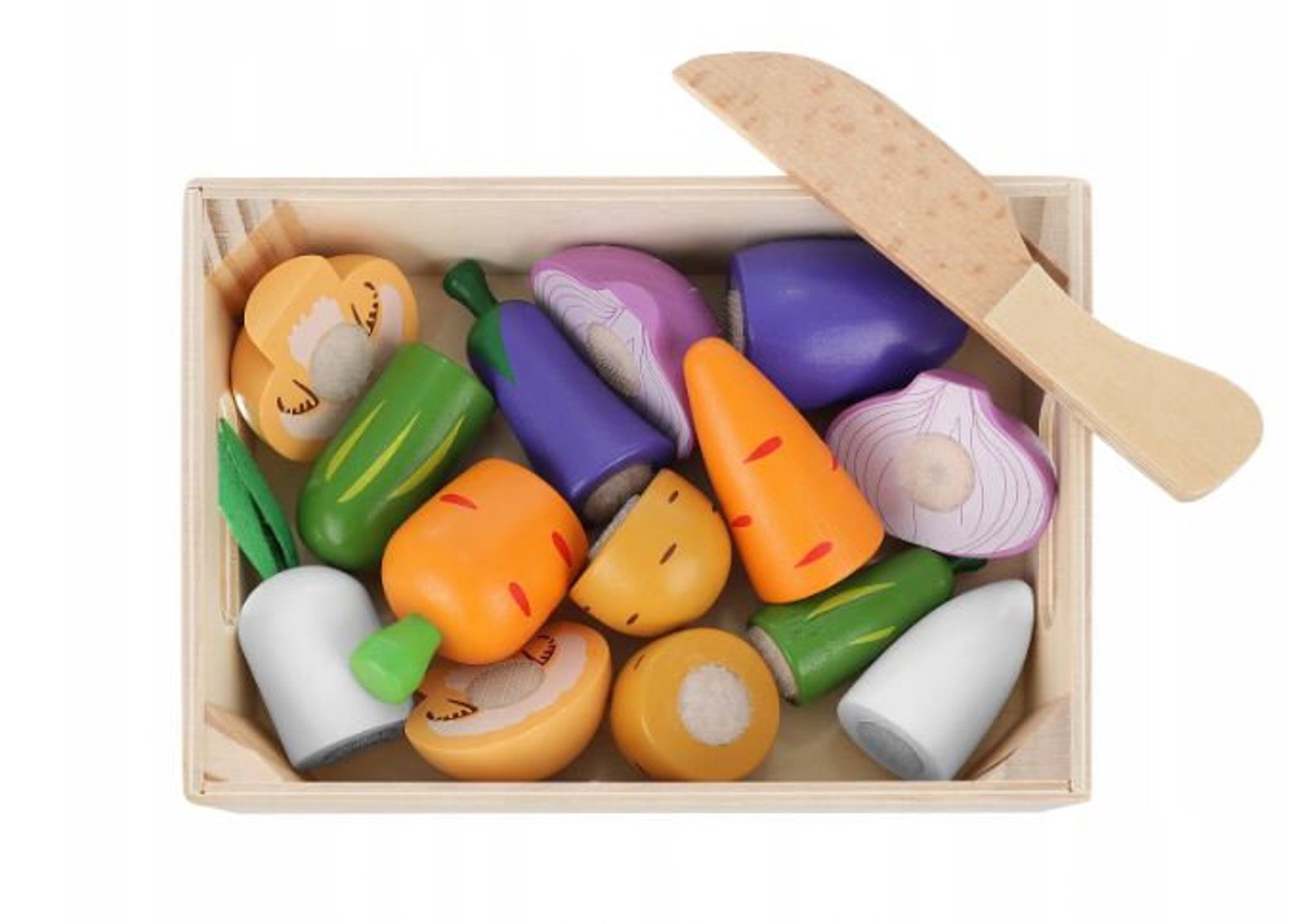 Organic Wood Vegetables Wooden Chopping Game Role Play House Etsy