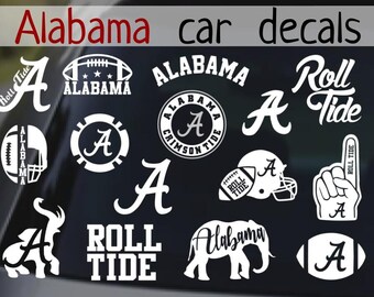 Alabama Roll Tide Football Vinyl Car Decals!! Bama Stickers!