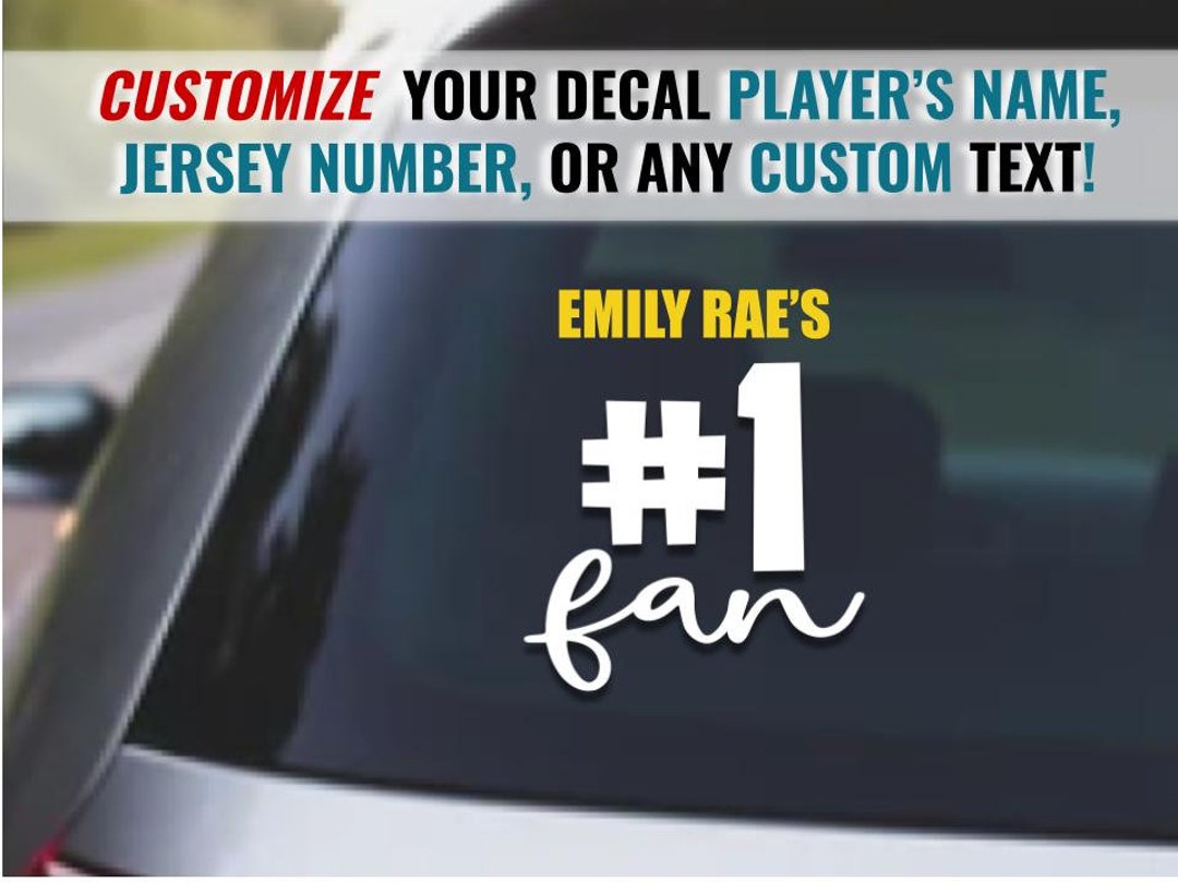 Number 1 Fan Personalized Car Decal #1 Fan - Etsy