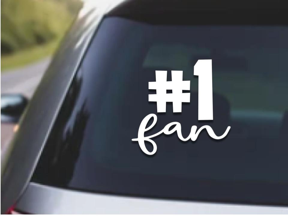 Number 1 Fan Personalized Car Decal #1 Fan - Etsy