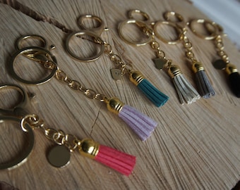 Essential Oil Diffusing Keychain with Suede Tassel and Initial Charm