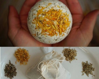 New Mama Care Package: Organic Postpartum Healing Bath Bomb & Bath Tea/Sitz* Bracelet add-on* Wonderful Gift for Baby Shower or Doula Client