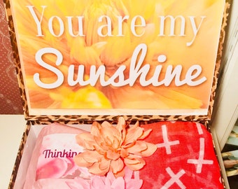 You Are My Sunshine Gift Box. Personalized Valentine Gift Box. Gift Box for Women. Gift Box for Friend. Girlfriend Gift.