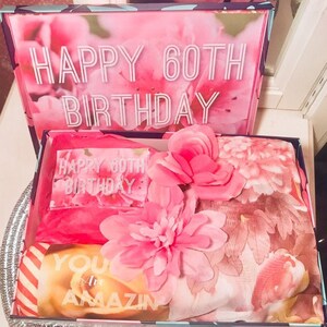 60th Birthday YouAreBeautifulBox 60th Birthday Gift Box for Mom Happy 60th Birthday Gift Basket 60th Birthday Ideas Mom gift boxcustom image 2