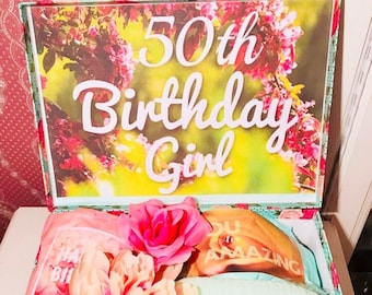 Personalized 50th Birthday Gift Box: Handmade Mystery Items