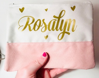 Personalized Cosmetic Bag. Custom Name Makeup Bag. Personalized Makeup Bag