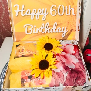 60th Birthday YouAreBeautifulBox 60th Birthday Gift Box for Mom Happy 60th Birthday Gift Basket 60th Birthday Ideas Mom gift boxcustom image 8