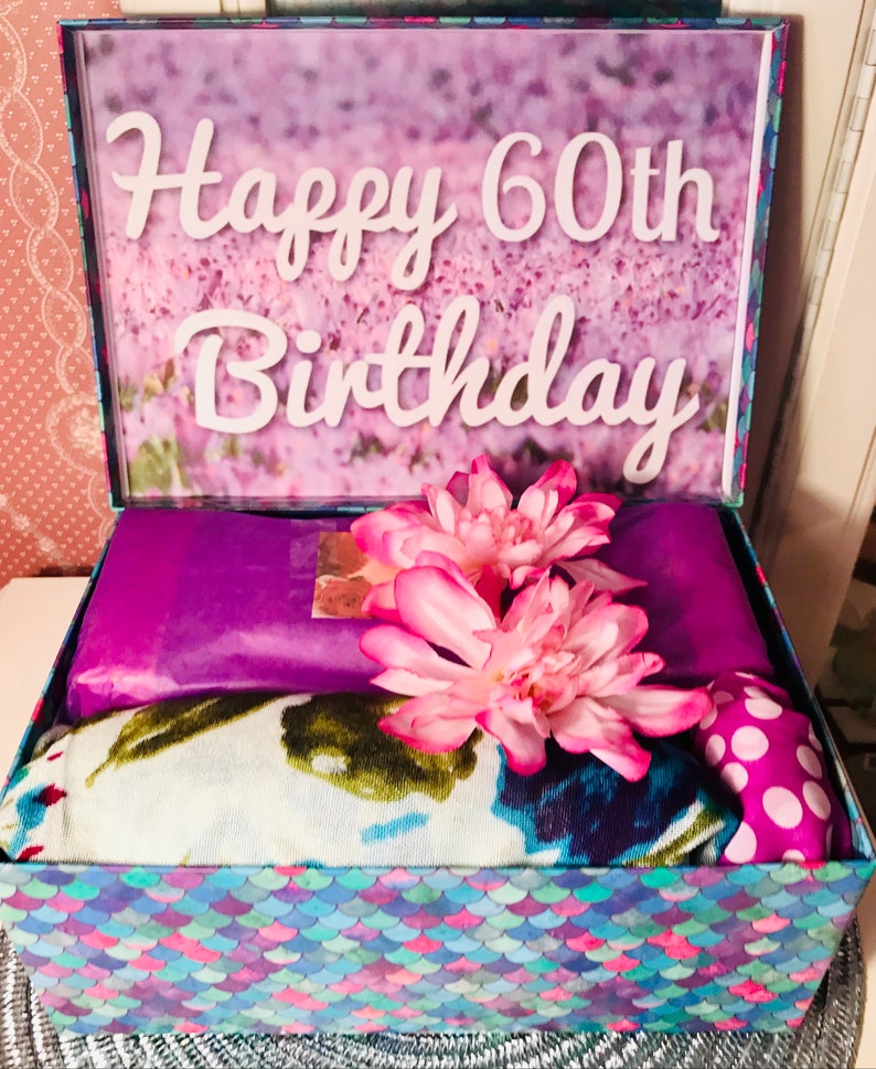 60th Birthday YouAreBeautifulBox 60th Birthday Gift Box for Mom Happy 60th Birthday Gift Basket 60th Birthday Ideas Mom gift boxcustom image 5