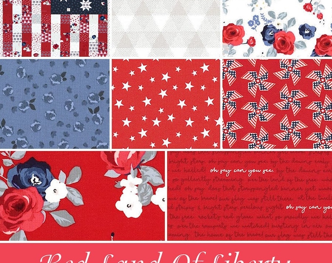 Land of Liberty Red One Yard Bundle with Panel
