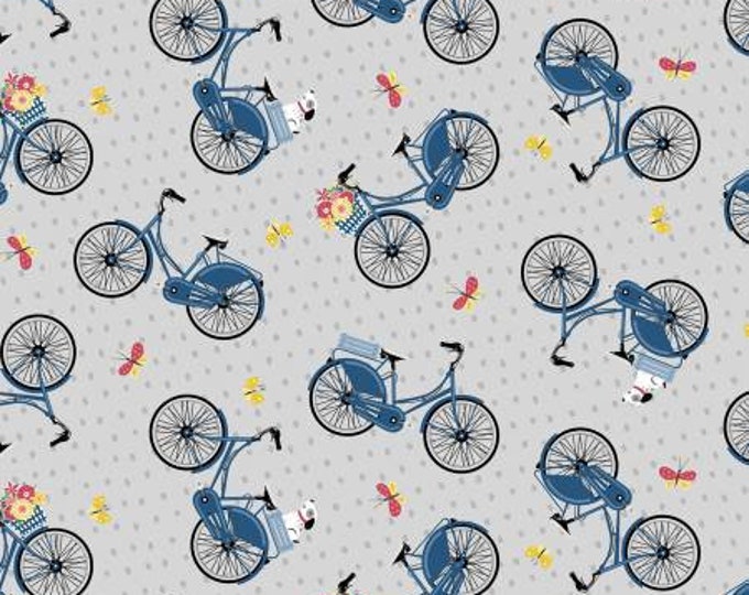 Adventure Time Grey BikeToss by Anne Rowan Collection for Wilmington Prints