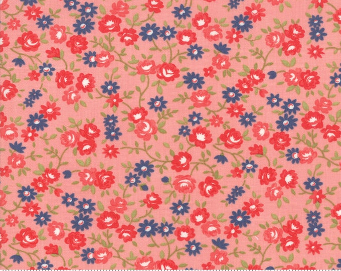 Early Bird Fabric Rosie Pink, Early Bird by Bonnie & Camille, Moda Fabrics, Floral Fabric