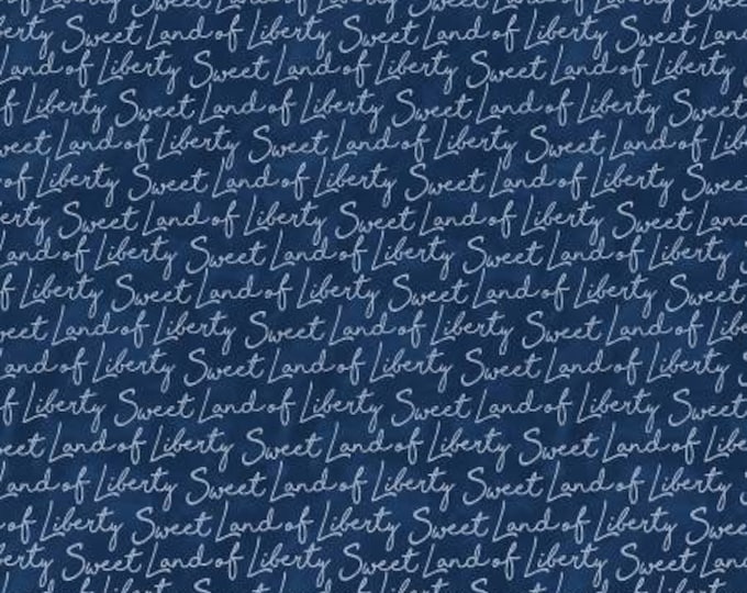 Navy Sweet Land of Liberty of Land That I Love by Michael Miller Fabrics