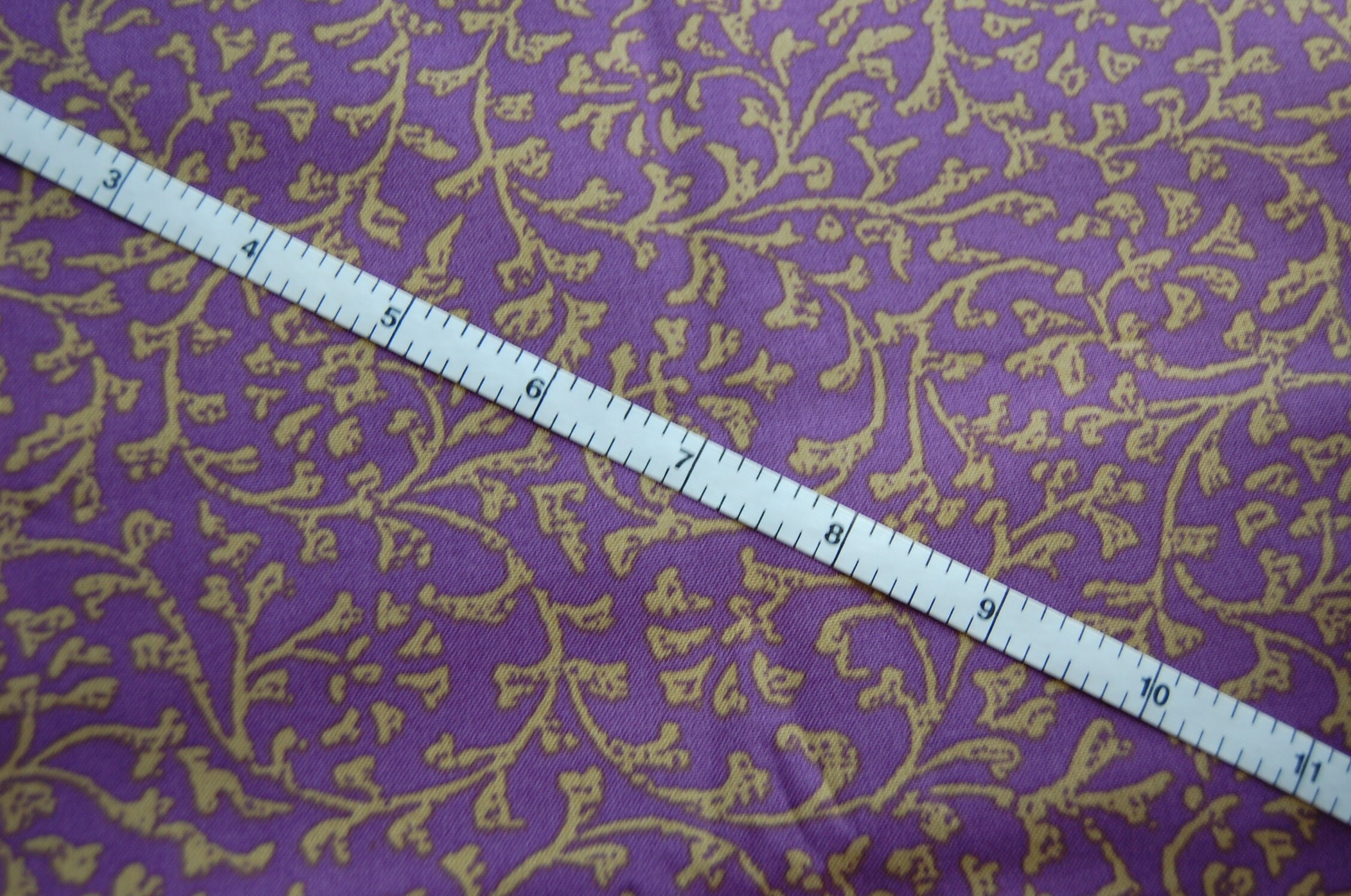 Purple Fabric with Gold Vines, Purple Fabric with Gold Floral, Purple