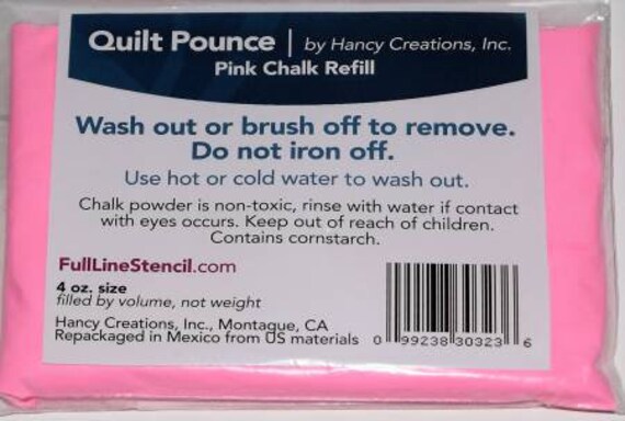 2 Quilt Pounce Stencil Chalk Transfer Pink Powder Pad; and Bundle of Pink Stencil Chalk Refills for Quilt Pounce Pad