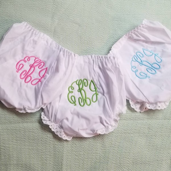 Embroidered Baby Bloomers(white)