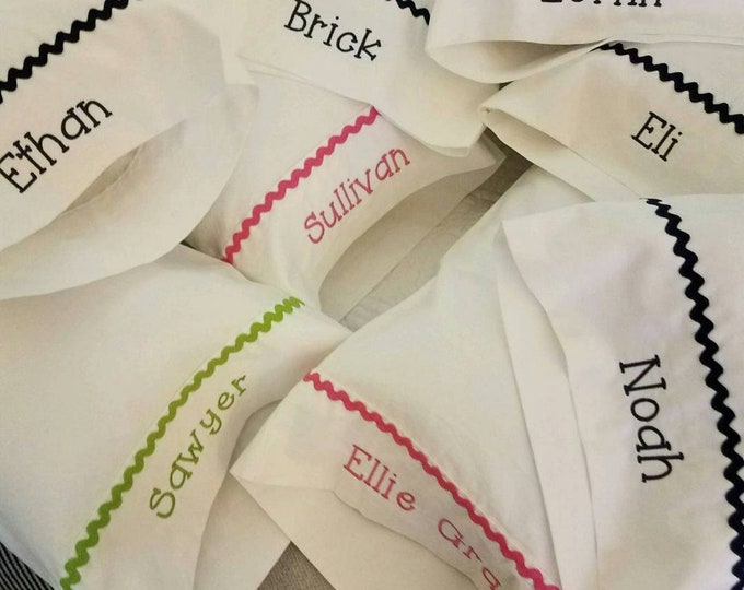 Kids Pillowcase With Rick Rack Trim (for Travel Sized Pillow-12x16