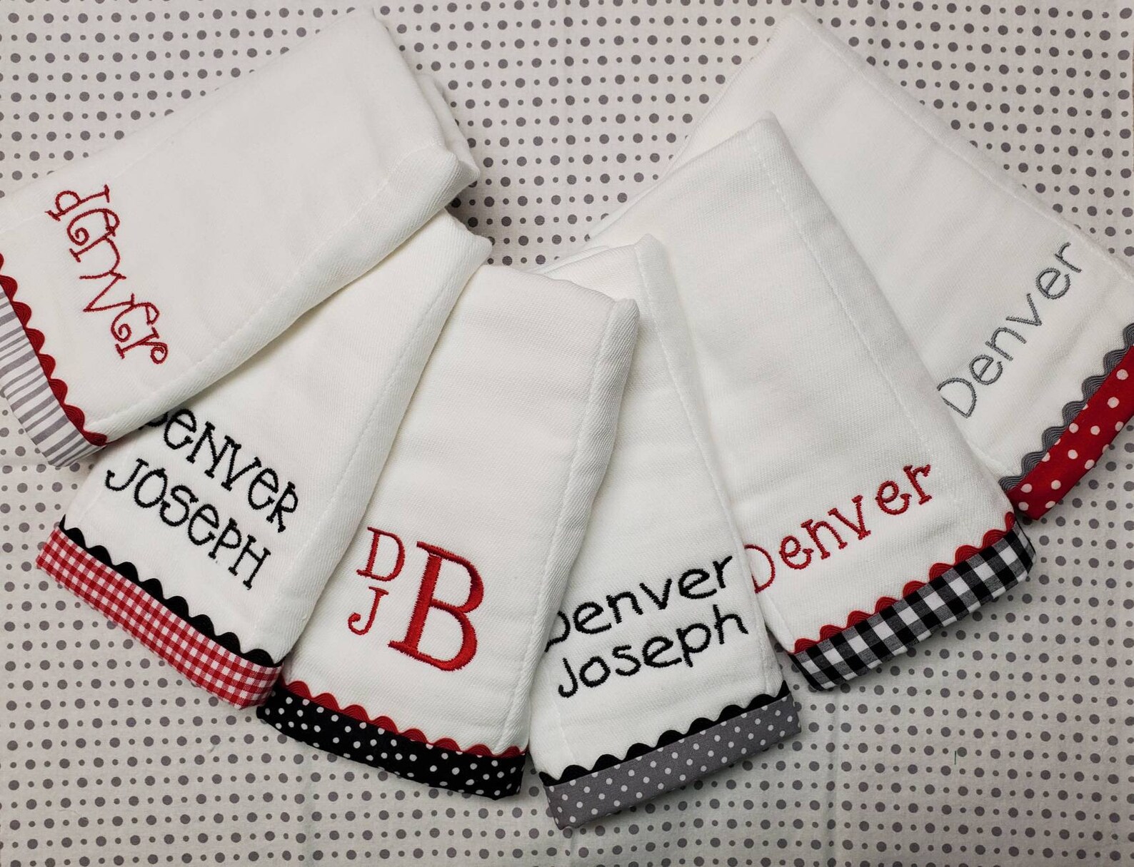 Monogrammed Baby Burp Cloths for Boys Etsy