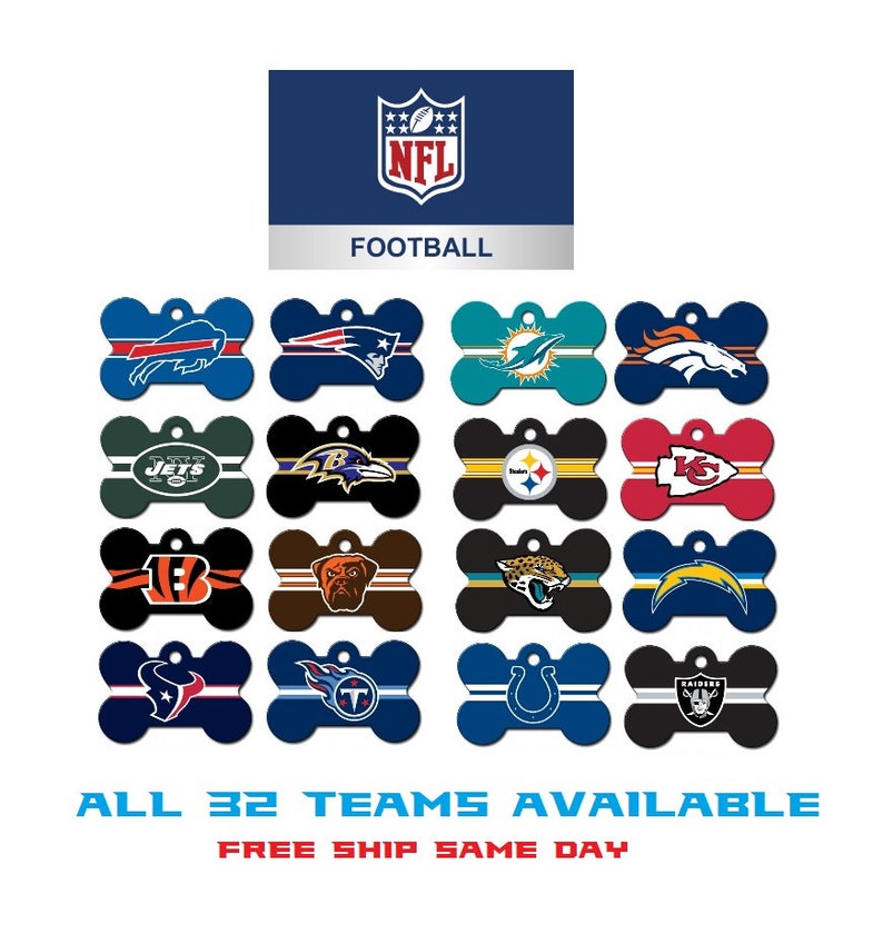 Carolina Panthers Pet Id Tag for Dogs /& Cats Personalized w// Name /& Number