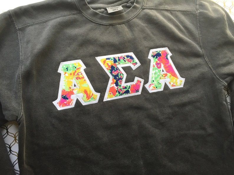 Custom Comfort Colors Greek Lettered Sweatshirt Custom Etsy