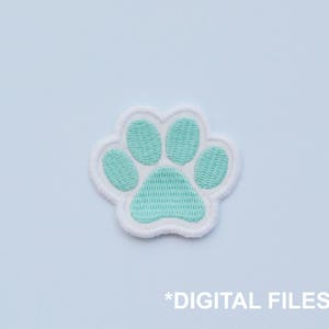 Machine embroidery design- Small paw print- Mini paw print patch embroidery files - Cute patch digital embro. 3 sizes. Instant download