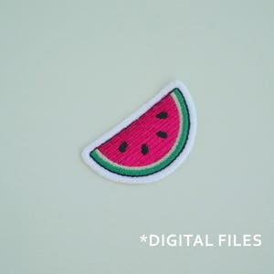 Machine embroidery design Watermelon slice. Fruit patch embroidery download. Cute mini patch embroidery files. Four sizes. Instant download