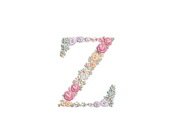しまりすページ Machine Embroidery LETTER Z Uppercase Greek Zeta 9,7cm/3.85