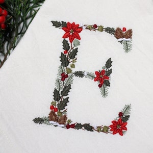 Diseño de bordado a máquina letra E 10 cm de alto Bordado digital monograma floral Letras de flores matriz de bordado