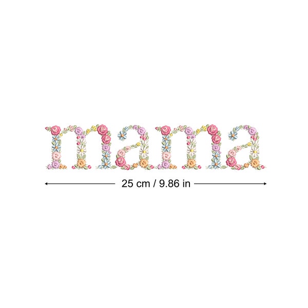 Diseño de bordado a máquina MAMA  25 cm bordado digital  Matriz de bordado floral Descarga inmediata dst pes exp jef sew hus vip vp3 xxx