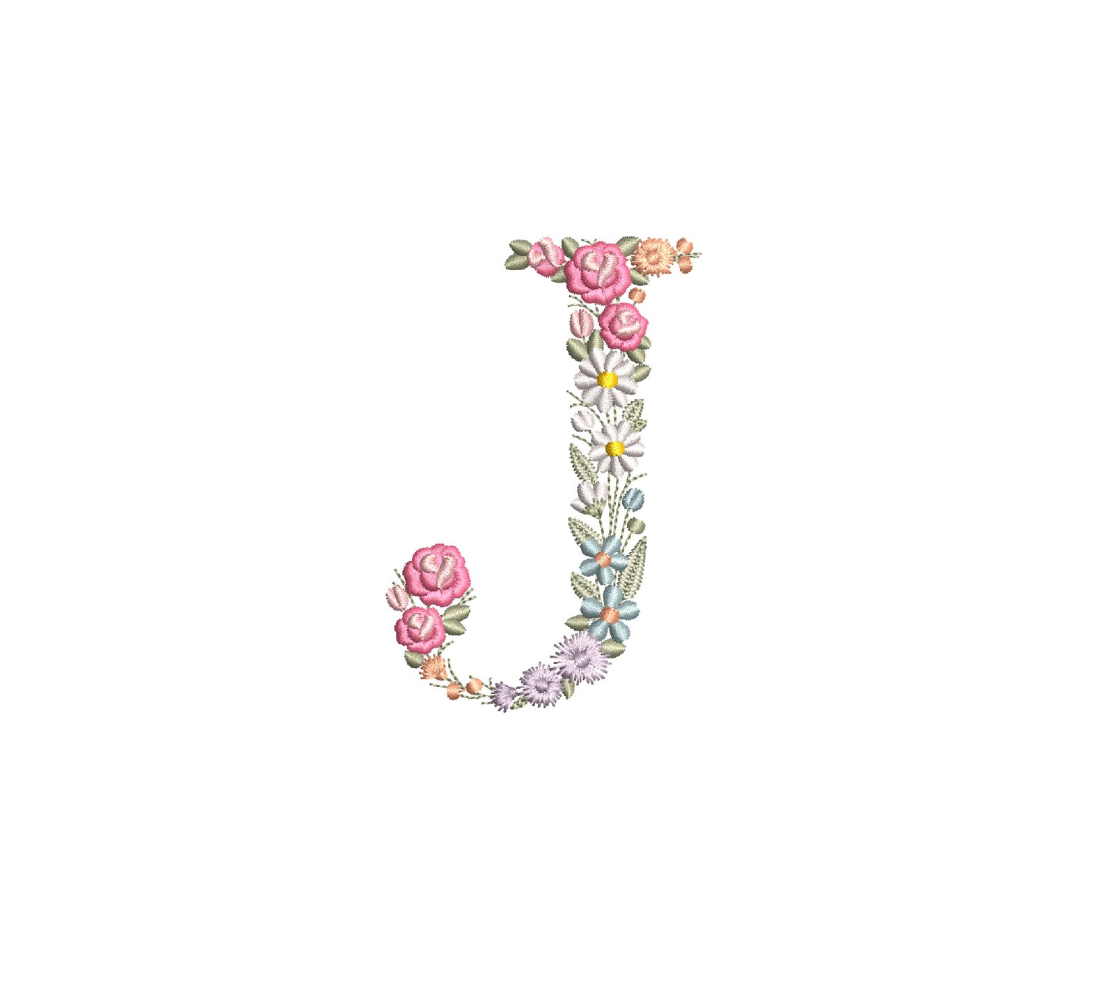 Machine Embroidery LETTER J Uppercase 10cm / 4 Tall Etsy