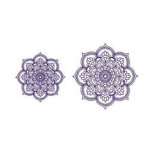 Mandala Redwork Machine Embroidery Design. Linework embroidery files. 2 sizes. Instant download image 3