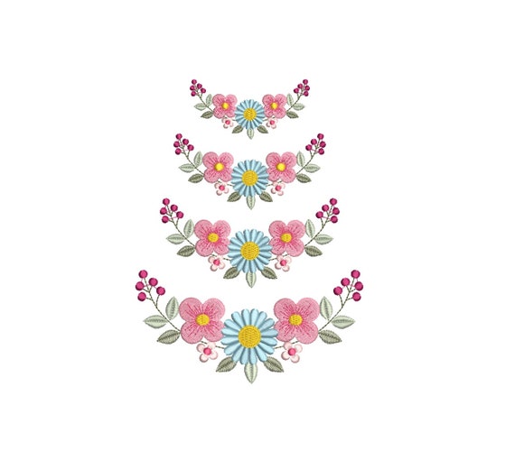 Diseño de bordado a máquina Guarda curva de flores para - Etsy México Diseño de bordado a máquina Guarda curva de flores para - Etsy México