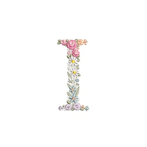 Bordado à máquina LETRA i Maiúscula 10 cm /4" de altura fonte floral delicada Monograma Heirloom Broderie machine-Stickdatei-Ricamo macchina