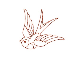 Golondrina - matriz de bordado a máquina. 3 tamaños. Descarga automática