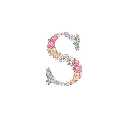 Machine Embroidery LETTER S Uppercase 9 6cm 3.80 Tall Dainty