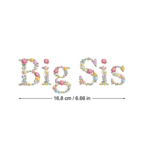 Diseño de bordado a máquina Big Sis  bordado digital  Matriz de bordado floral Descarga inmediata dst pes exp jef sew hus vip vp3 xxx