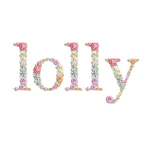 Diseño de bordado a máquina LOLLY 19 cm  bordado digital  Matriz de bordado floral Descarga inmediata dst pes exp jef sew hus vip vp3 xxx