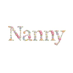 Diseño de bordado a máquina "Nanny"  bordado digital  Matriz de bordado floral Descarga inmediata dst pes exp jef sew hus vip vp3 xxx