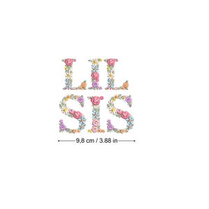 Diseño de bordado a máquina LIL SIS  bordado digital  Matriz de bordado floral Descarga inmediata dst pes exp jef sew hus vip vp3 xxx