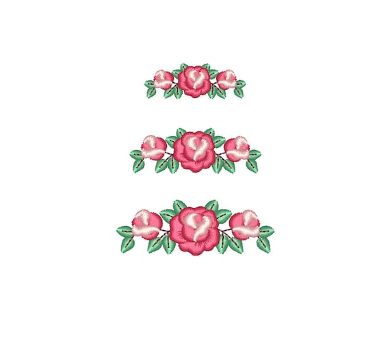 Instant download monogram Frame 4x4 inch hoop Tiny Bud Wreath- Machine Embroidery File design