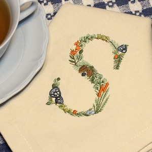 Diseño de bordado a máquina letra S 7,5 cm de alto Bastidor 4x4 (10 cm)  Bordado digital monograma floral Letras de flores matriz de bordado