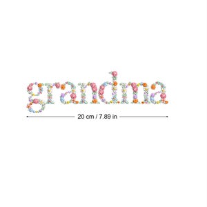 Diseño de bordado a máquina GRANDMA  bordado digital  Matriz de bordado floral Descarga inmediata dst pes exp jef sew hus vip vp3 xxx
