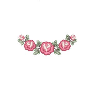 Machine embroidery design - Small Curved Border of Roses. Small curved floral border machine embroidery files. 3 sizes. Instant download