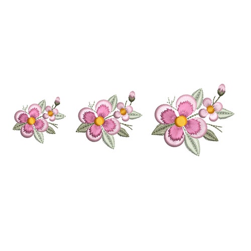 Mini Flowers Machine Embroidery Design 9 Designs by 5 Sizes - Etsy