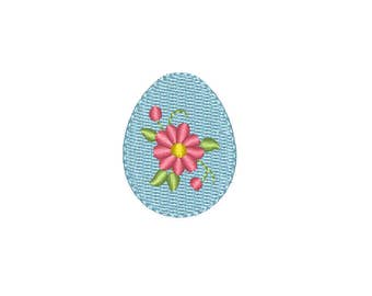 Mini Easter Egg with Flowers - Machine Embroidery Design. 3 sizes. Instant download