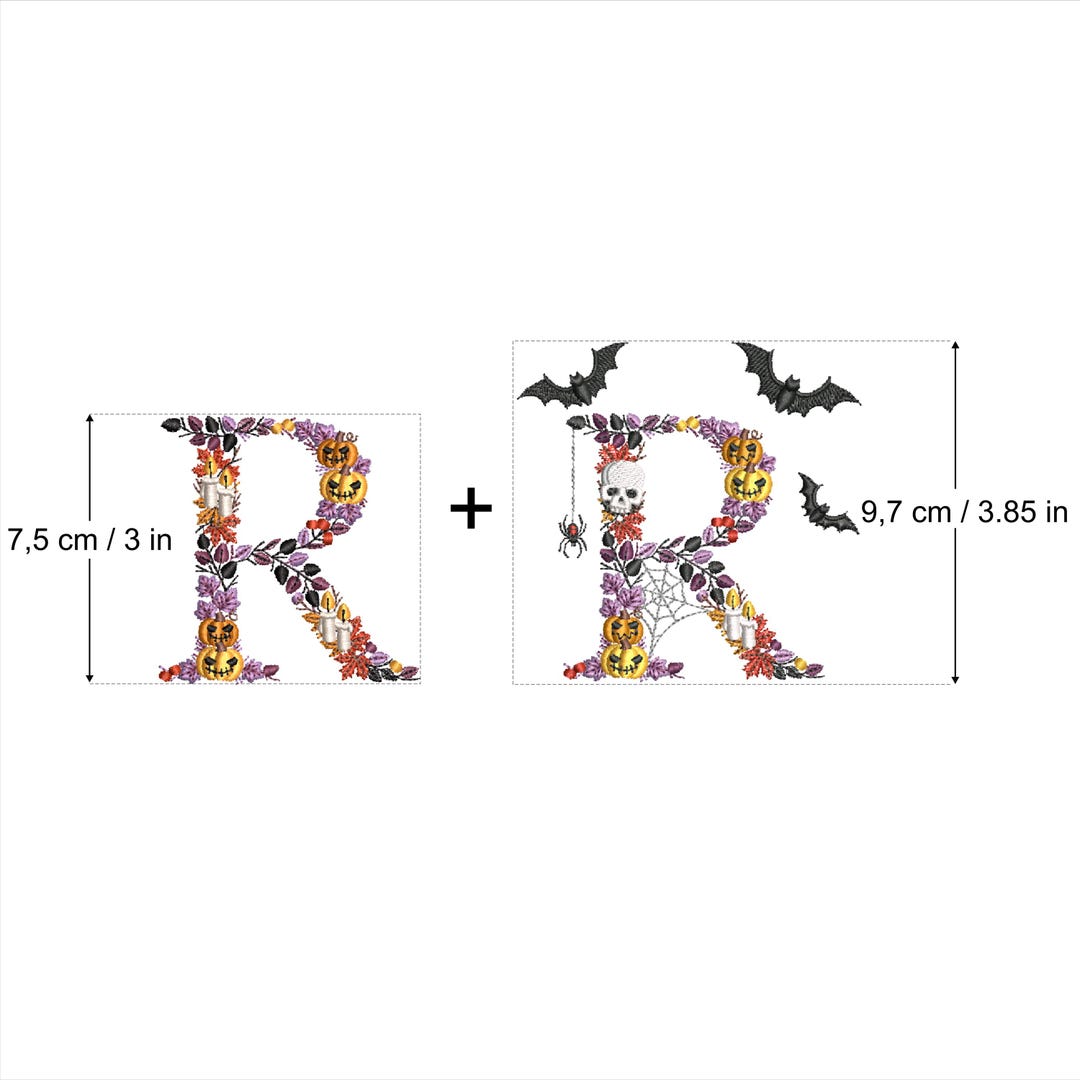 Machine Embroidery Design Halloween Letter R / 2 Versions 4x4 Hoop ...