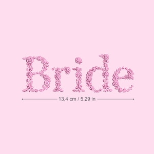Machine embroidery design Bride in floral letters 5X7 HOOP Dainty flower Heirloom Stickdatei  Broderie machine Ricamo macchina bordado