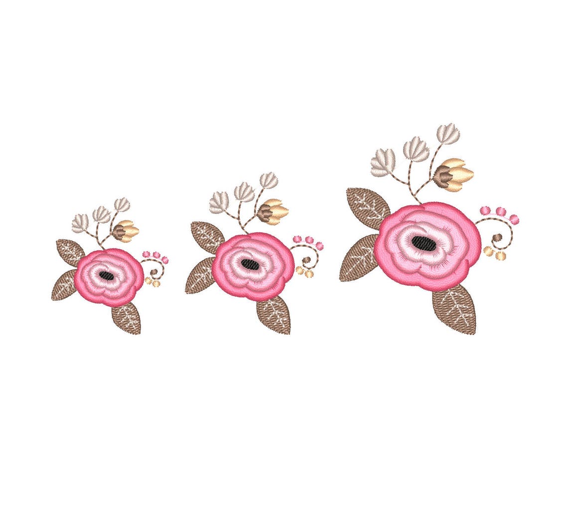 Small Flower Machine Embroidery Design. Mini Floral Embroidery | Etsy