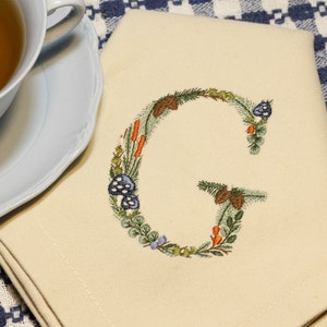 Diseño de bordado a máquina letra G 7,5 cm de alto Bastidor 4x4 (10 cm)  Bordado digital monograma floral Letras de flores matriz de bordado