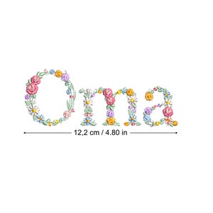 Diseño de bordado a máquina "OMA"  bordado digital  Matriz de bordado floral Descarga inmediata dst pes exp jef sew hus vip vp3 xxx