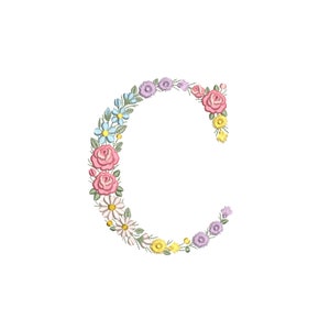Bordado à máquina LETRA C Maiúscula 15 cm/6" de altura fonte floral delicada bastidor 8x8 Monograma Heirloom Broderie máquina Stickdatei Ricamo macchina